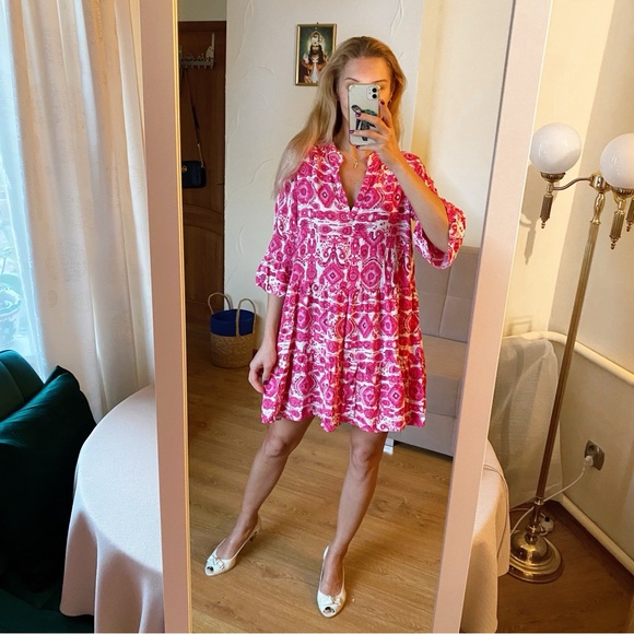 AMISU Pink and White Patterned Dress 🩷 - Picture 3 of 11